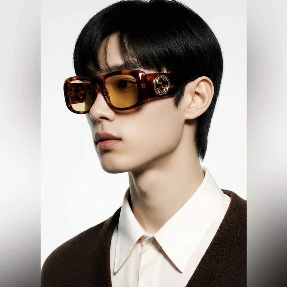 New Authentic Gucci Tortoiseshell Sunglasses with Brown Lenses GG1251s 002